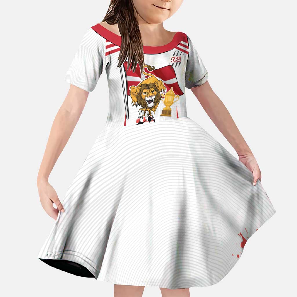 Custom Danmark Football Go Champions Family Matching Summer Maxi Dress and Hawaiian Shirt Denmark Sporty Style