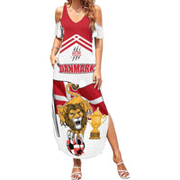 Custom Danmark Football Go Champions Family Matching Summer Maxi Dress and Hawaiian Shirt Denmark Sporty Style