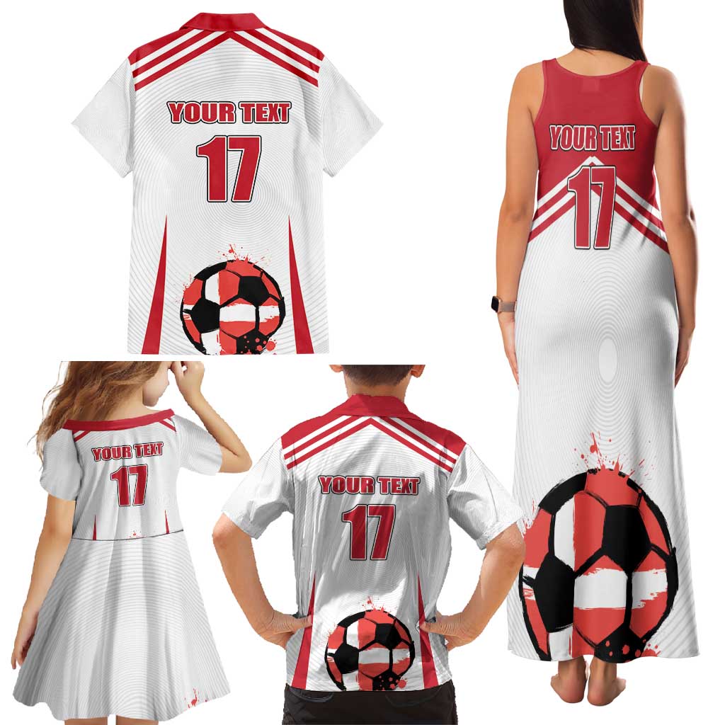 Custom Danmark Football Go Champions Family Matching Tank Maxi Dress and Hawaiian Shirt Denmark Sporty Style