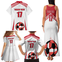 Custom Danmark Football Go Champions Family Matching Tank Maxi Dress and Hawaiian Shirt Denmark Sporty Style