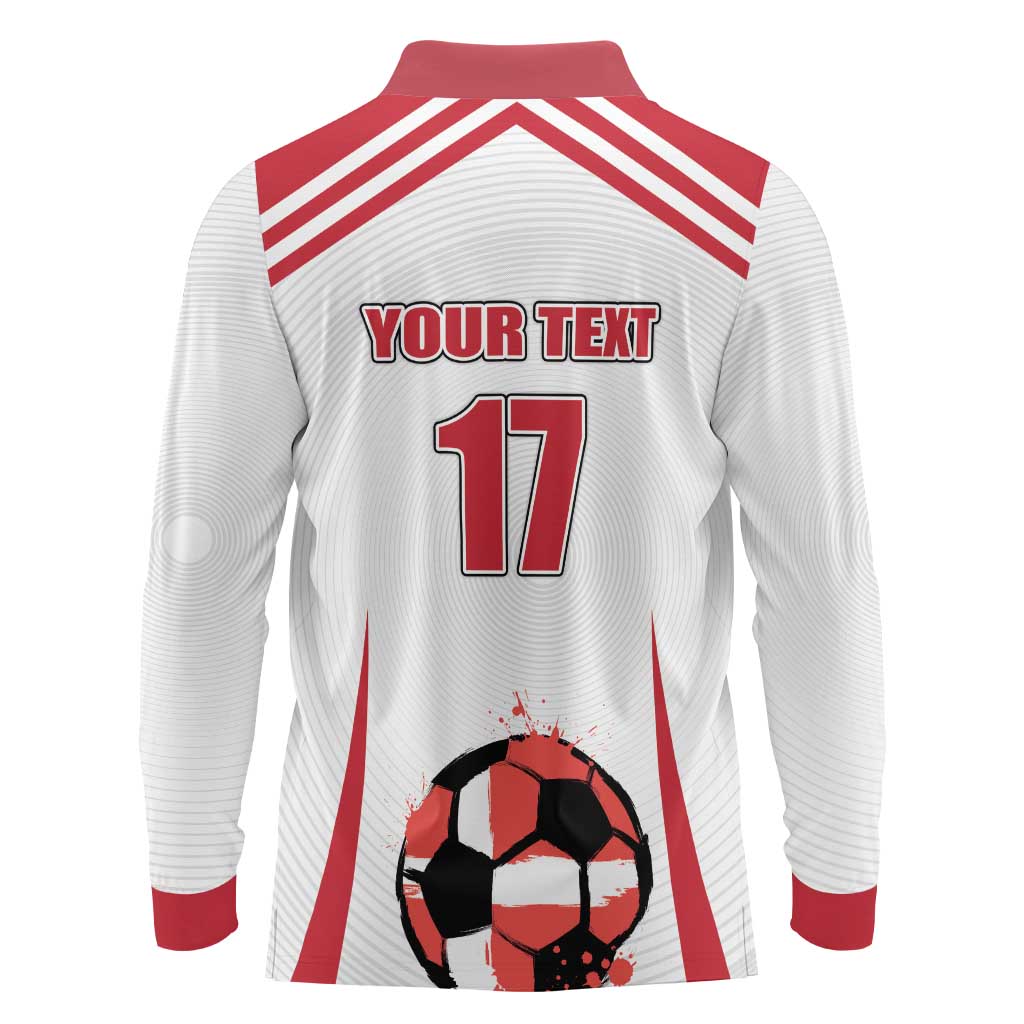 Custom Danmark Football Go Champions Long Sleeve Polo Shirt Denmark Sporty Style