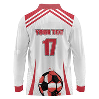 Custom Danmark Football Go Champions Long Sleeve Polo Shirt Denmark Sporty Style