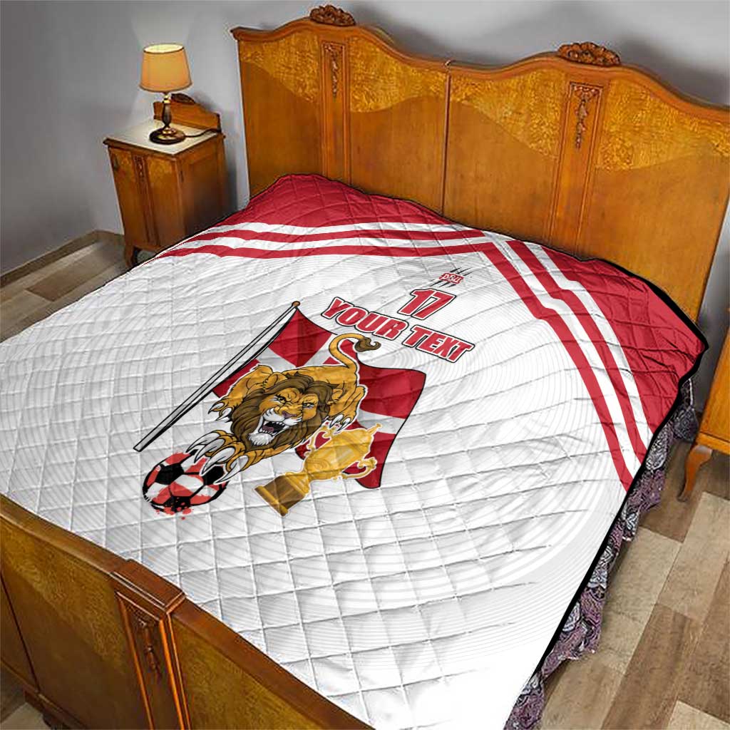 Custom Danmark Football Go Champions Quilt Denmark Sporty Style