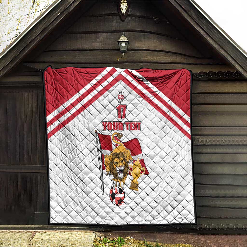Custom Danmark Football Go Champions Quilt Denmark Sporty Style