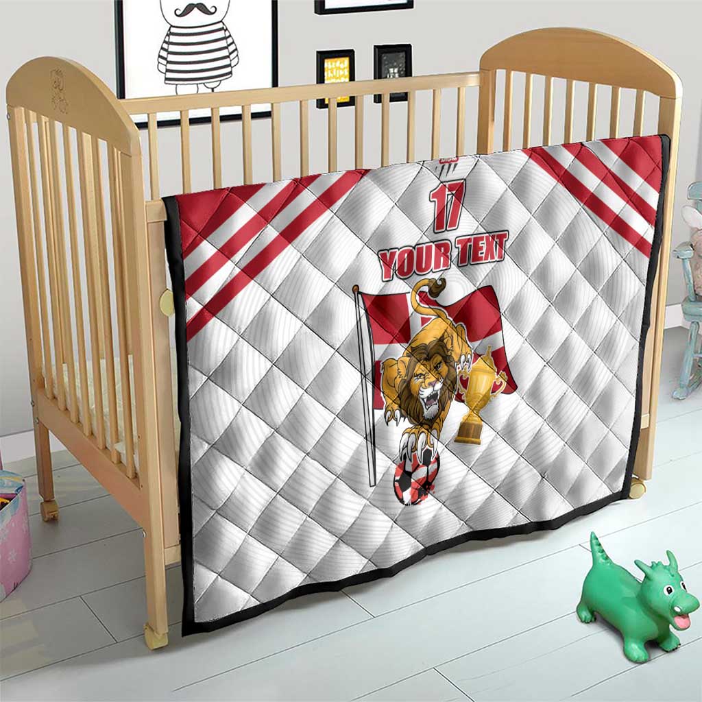 Custom Danmark Football Go Champions Quilt Denmark Sporty Style