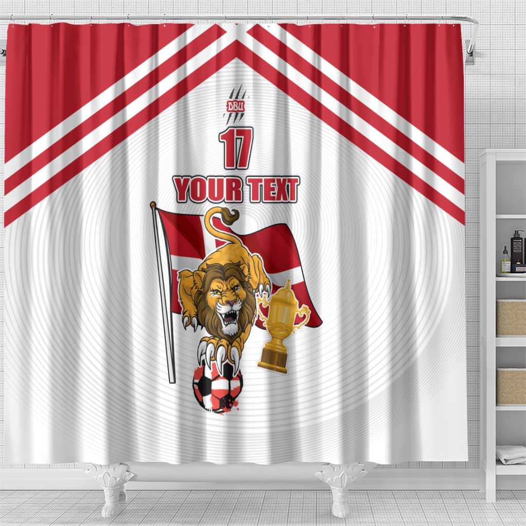 Custom Danmark Football Go Champions Shower Curtain Denmark Sporty Style