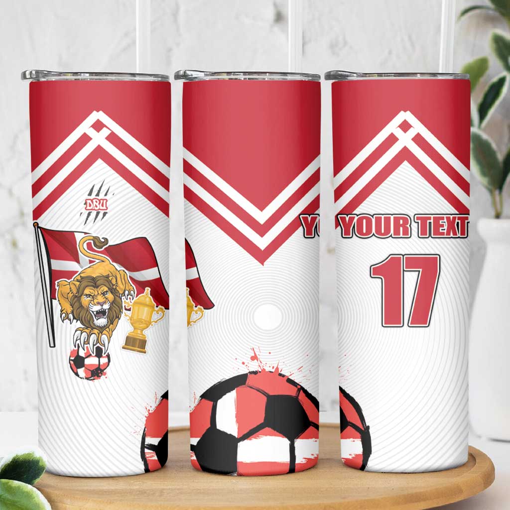 Custom Danmark Football Go Champions Skinny Tumbler Denmark Sporty Style