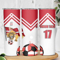 Custom Danmark Football Go Champions Skinny Tumbler Denmark Sporty Style