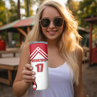 Custom Danmark Football Go Champions Skinny Tumbler Denmark Sporty Style