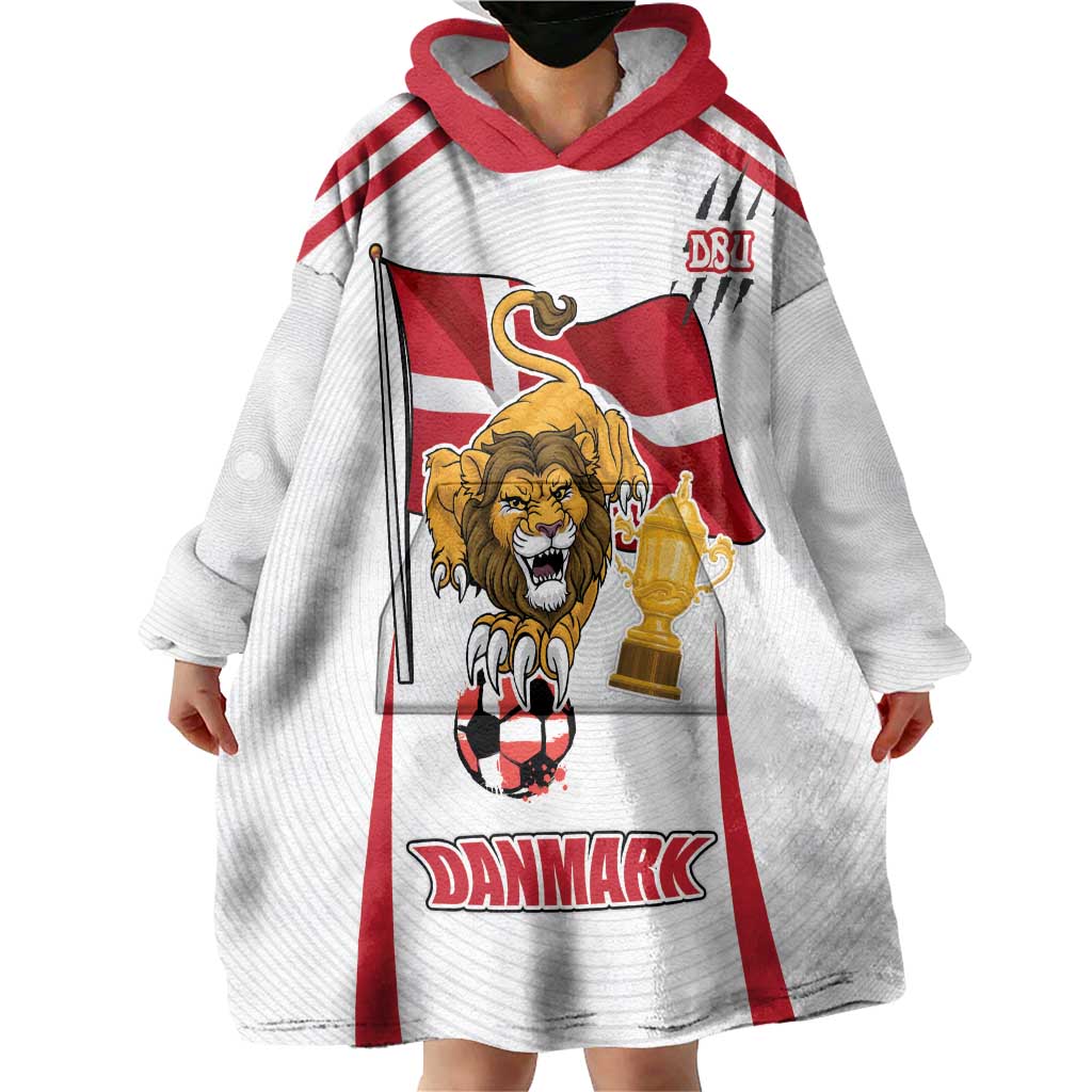 Custom Danmark Football Go Champions Wearable Blanket Hoodie Denmark Sporty Style
