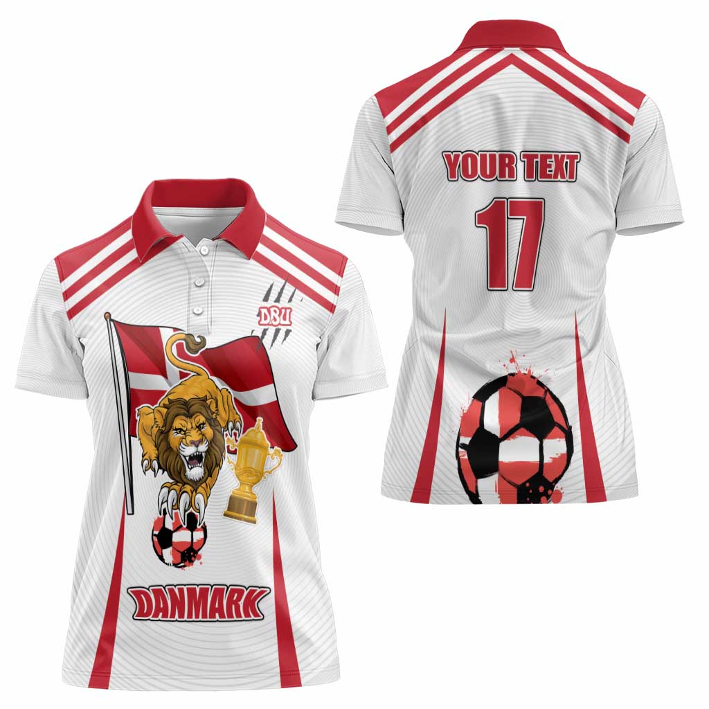 Custom Danmark Football Go Champions Women Polo Shirt Denmark Sporty Style