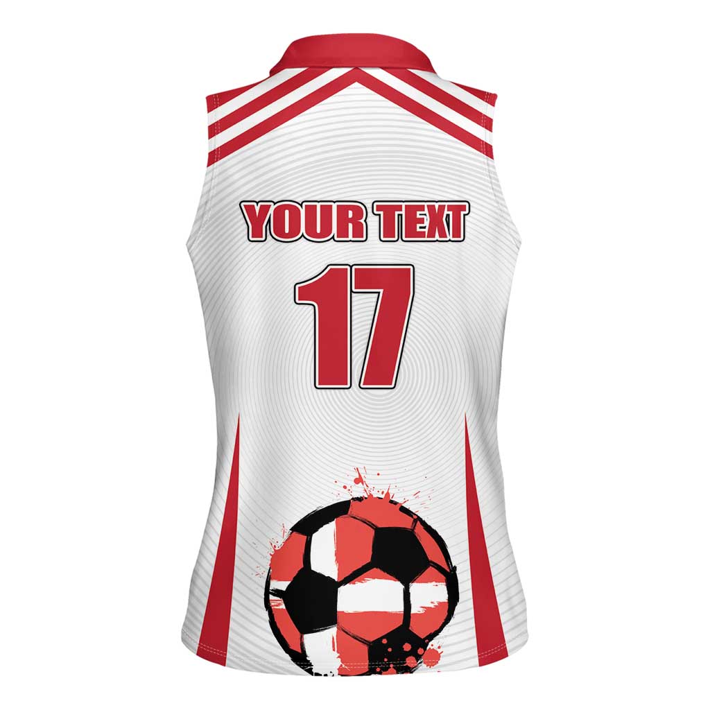 Custom Danmark Football Go Champions Women Sleeveless Polo Shirt Denmark Sporty Style