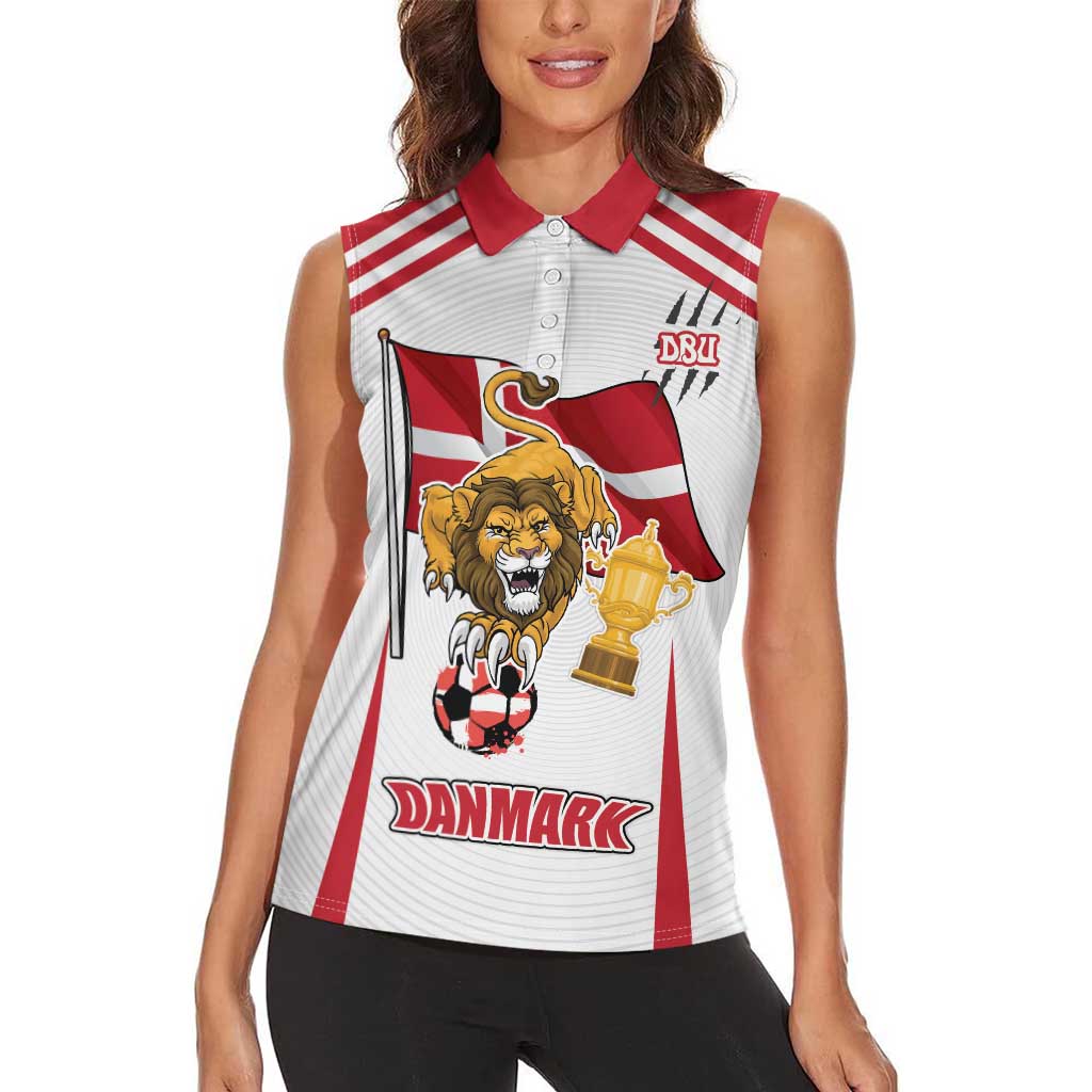 Custom Danmark Football Go Champions Women Sleeveless Polo Shirt Denmark Sporty Style