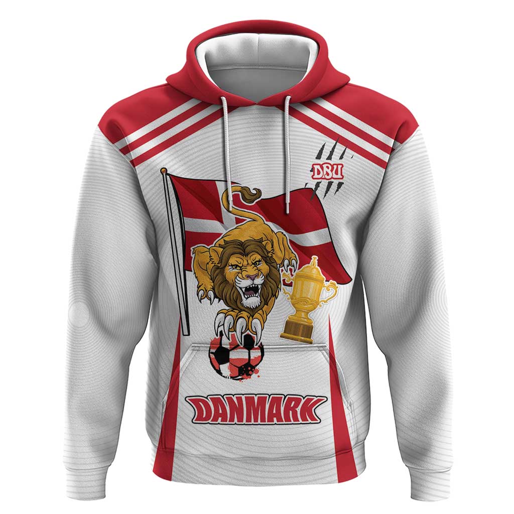 Custom Danmark Football Go Champions Zip Hoodie Denmark Sporty Style