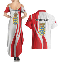 Personalized Danmark Football Couples Matching Summer Maxi Dress and Hawaiian Shirt Denmark Sporty Style Danish Dynamite