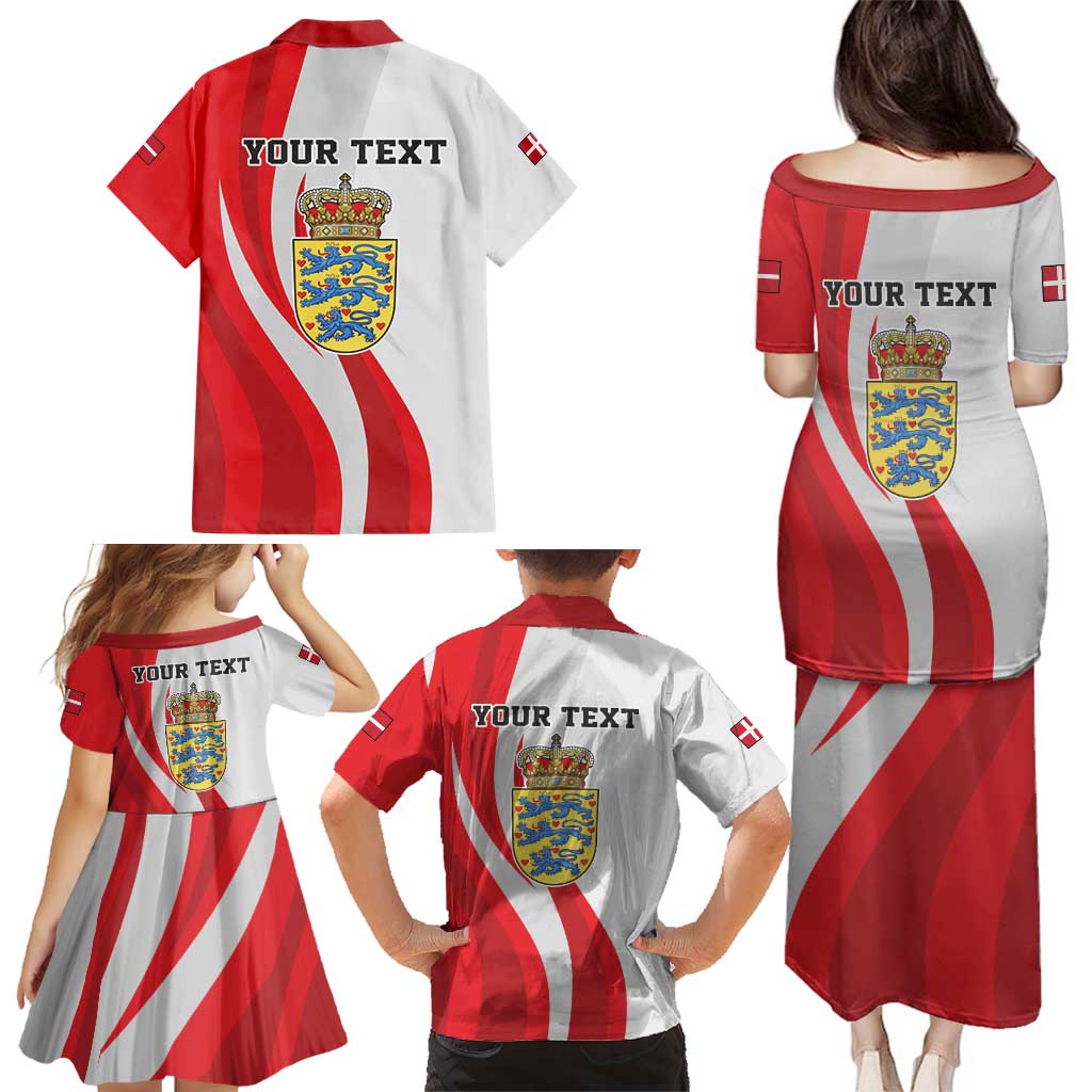 Personalized Danmark Football Family Matching Puletasi and Hawaiian Shirt Denmark Sporty Style Danish Dynamite
