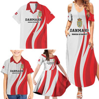 Personalized Danmark Football Family Matching Summer Maxi Dress and Hawaiian Shirt Denmark Sporty Style Danish Dynamite