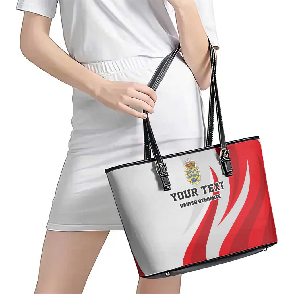 Personalized Danmark Football Leather Tote Bag Denmark Sporty Style Danish Dynamite