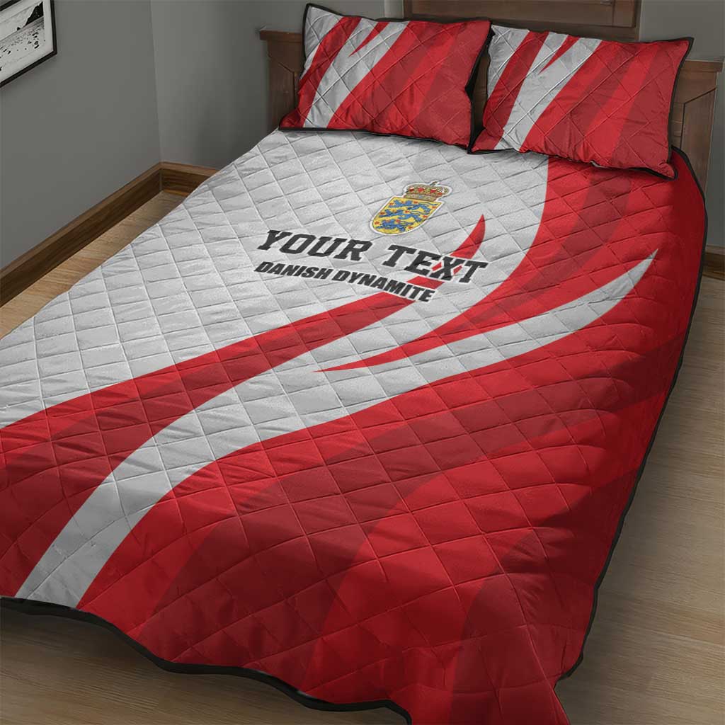 Personalized Danmark Football Quilt Bed Set Denmark Sporty Style Danish Dynamite