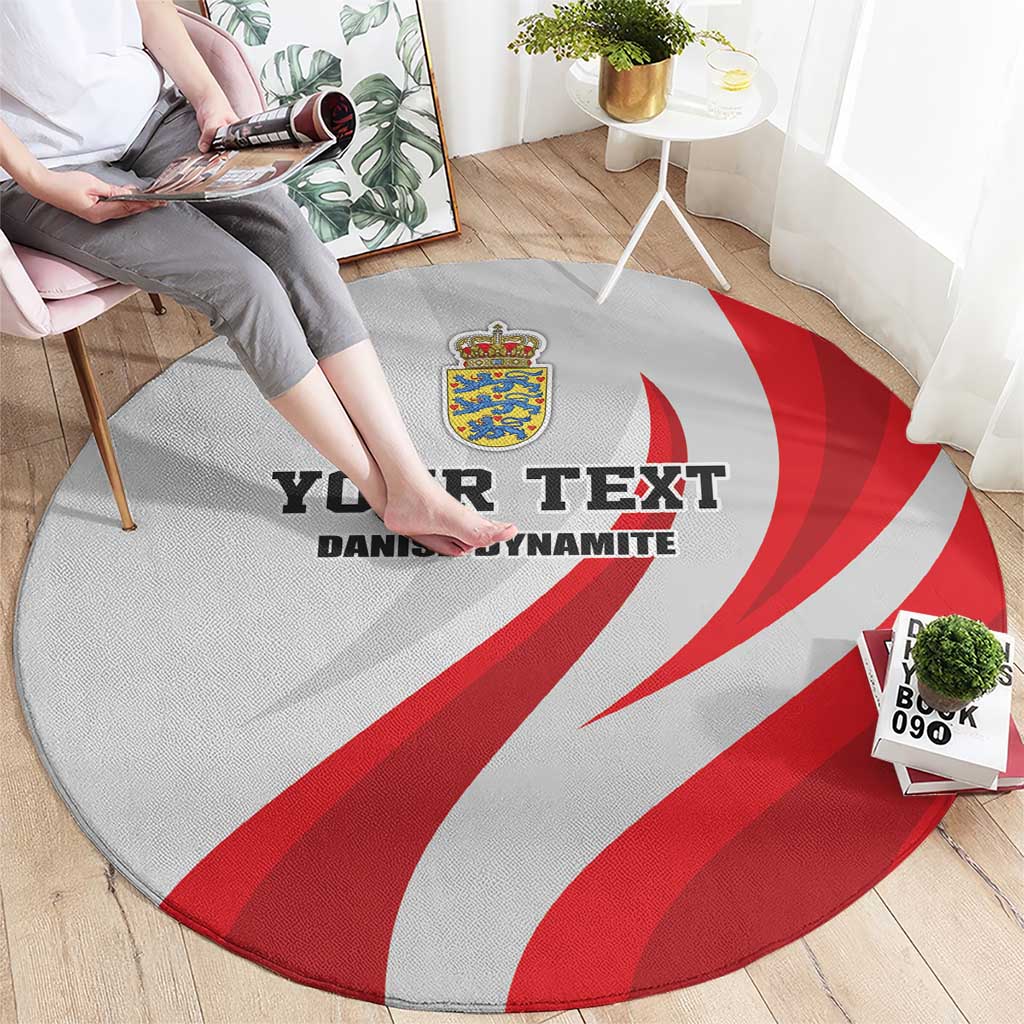 Personalized Danmark Football Round Carpet Denmark Sporty Style Danish Dynamite