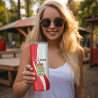 Personalized Danmark Football Skinny Tumbler Denmark Sporty Style Danish Dynamite