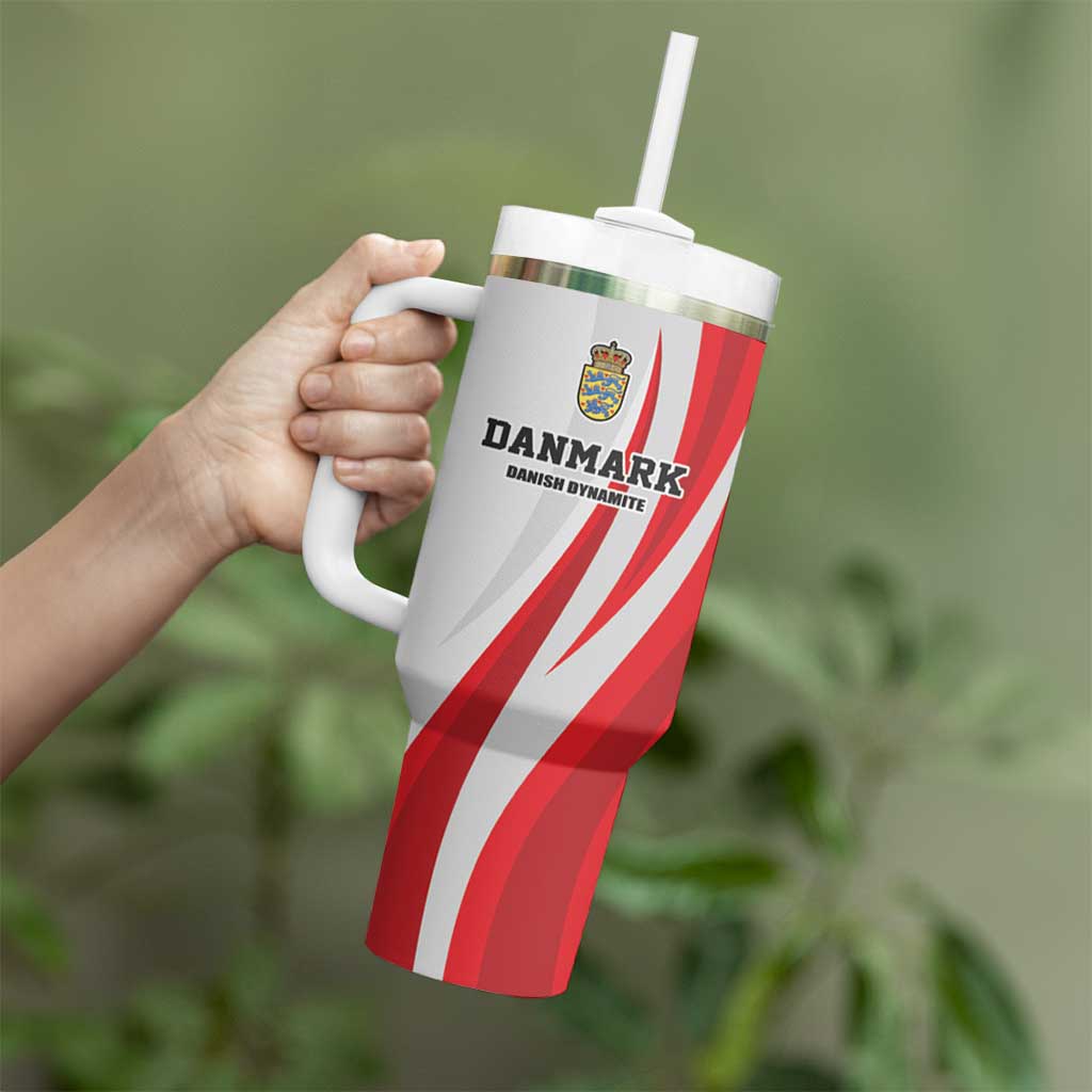 Personalized Danmark Football Tumbler With Handle Denmark Sporty Style Danish Dynamite