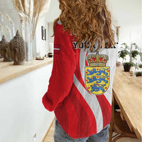Personalized Danmark Football Women Casual Shirt Denmark Sporty Style Danish Dynamite