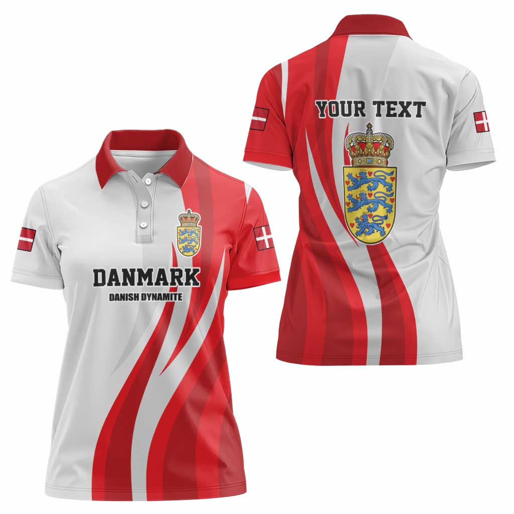 Personalized Danmark Football Women Polo Shirt Denmark Sporty Style Danish Dynamite