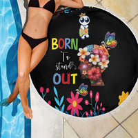 Born to Stand Out Autism Awareness Beach Blanket Brain Mind and Yippee!