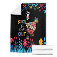 Born to Stand Out Autism Awareness Blanket Brain Mind and Yippee!