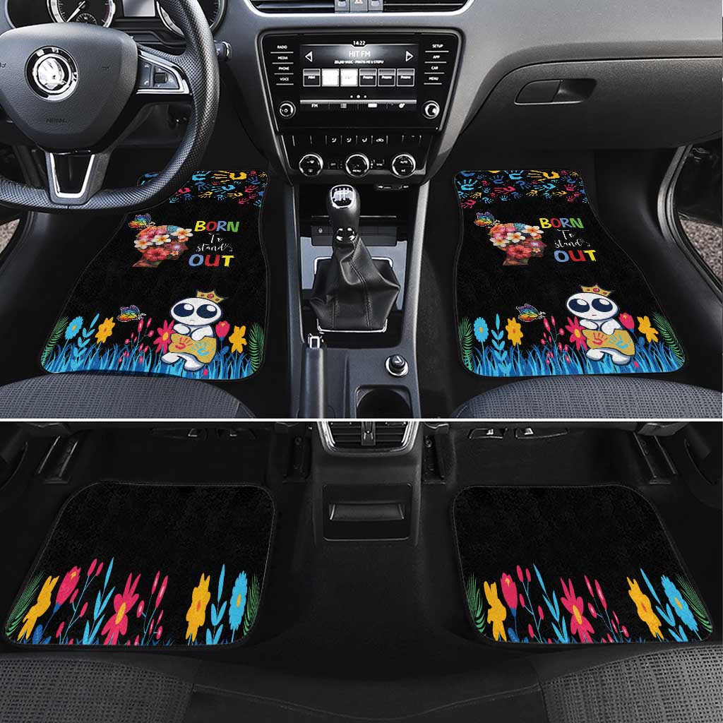 Born to Stand Out Autism Awareness Car Mats Brain Mind and Yippee!