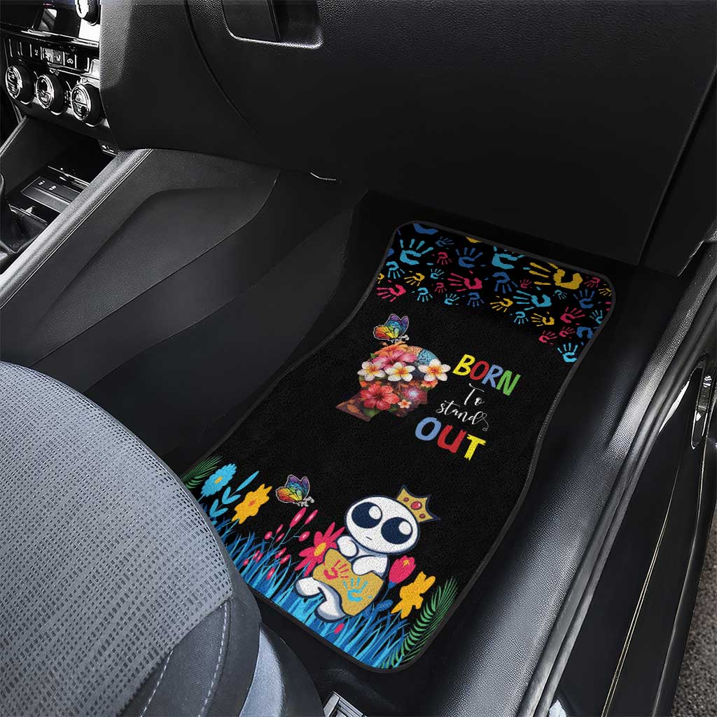 Born to Stand Out Autism Awareness Car Mats Brain Mind and Yippee!