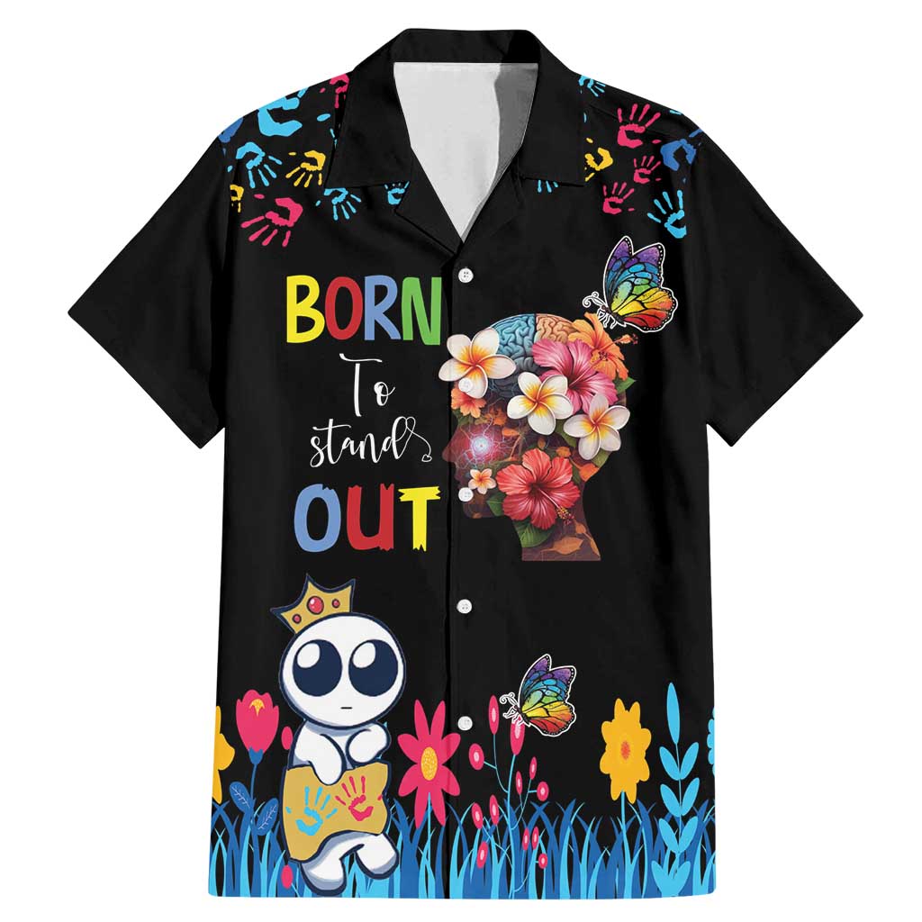 Born to Stand Out Autism Awareness Family Matching Mermaid Dress and Hawaiian Shirt Brain Mind and Yippee!