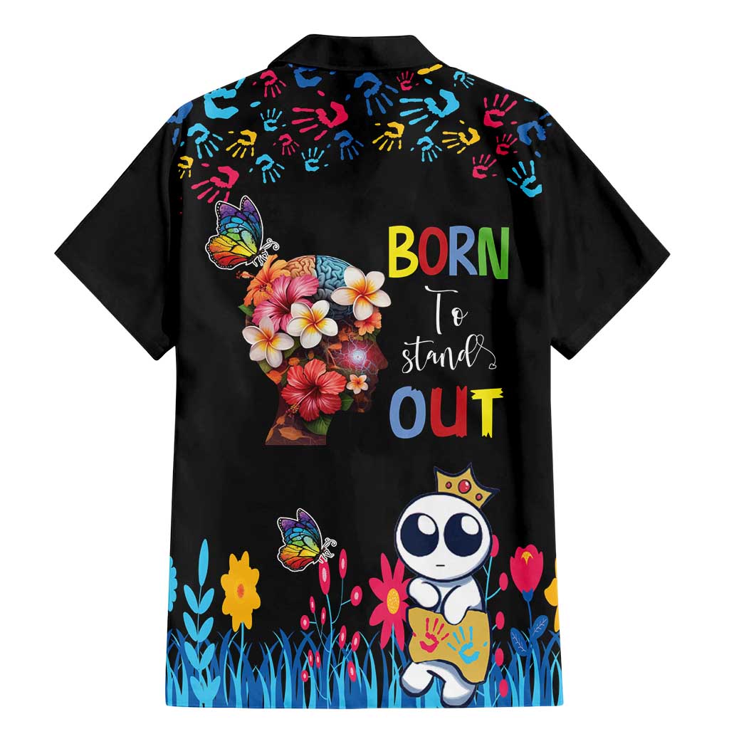 Born to Stand Out Autism Awareness Family Matching Mermaid Dress and Hawaiian Shirt Brain Mind and Yippee!