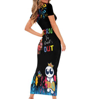 Born to Stand Out Autism Awareness Family Matching Short Sleeve Bodycon Dress and Hawaiian Shirt Brain Mind and Yippee!