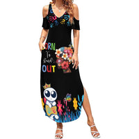 Born to Stand Out Autism Awareness Family Matching Summer Maxi Dress and Hawaiian Shirt Brain Mind and Yippee!