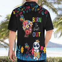 Born to Stand Out Autism Awareness Hawaiian Shirt Brain Mind and Yippee!