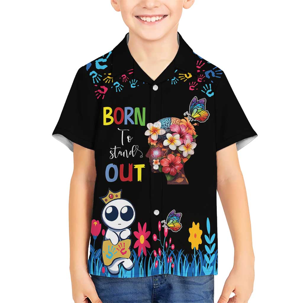 Born to Stand Out Autism Awareness Hawaiian Shirt Brain Mind and Yippee!