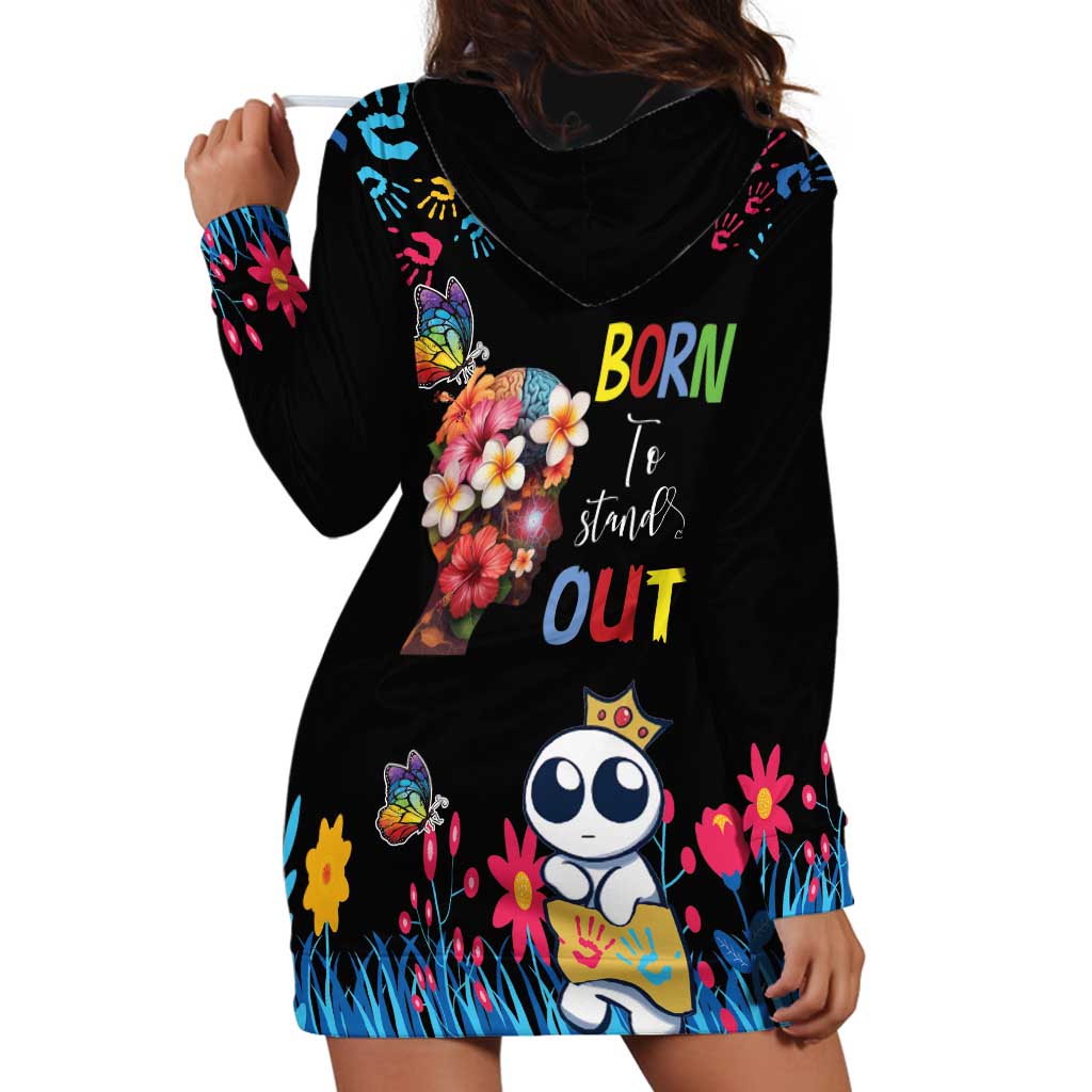 Born to Stand Out Autism Awareness Hoodie Dress Brain Mind and Yippee!