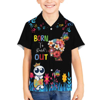 Born to Stand Out Autism Awareness Kid Hawaiian Shirt Brain Mind and Yippee!