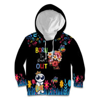 Born to Stand Out Autism Awareness Kid Hoodie Brain Mind and Yippee!