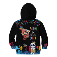 Born to Stand Out Autism Awareness Kid Hoodie Brain Mind and Yippee!