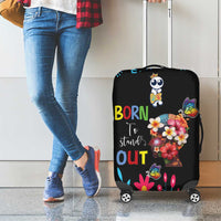 Born to Stand Out Autism Awareness Luggage Cover Brain Mind and Yippee!