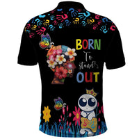 Born to Stand Out Autism Awareness Polo Shirt Brain Mind and Yippee!