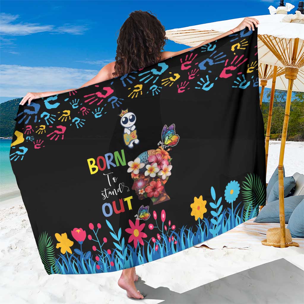 Born to Stand Out Autism Awareness Sarong Brain Mind and Yippee!