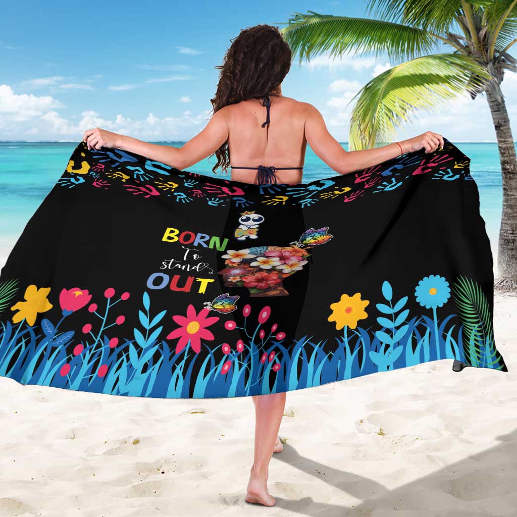 Born to Stand Out Autism Awareness Sarong Brain Mind and Yippee!