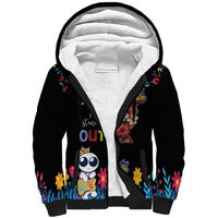 Born to Stand Out Autism Awareness Sherpa Hoodie Brain Mind and Yippee!