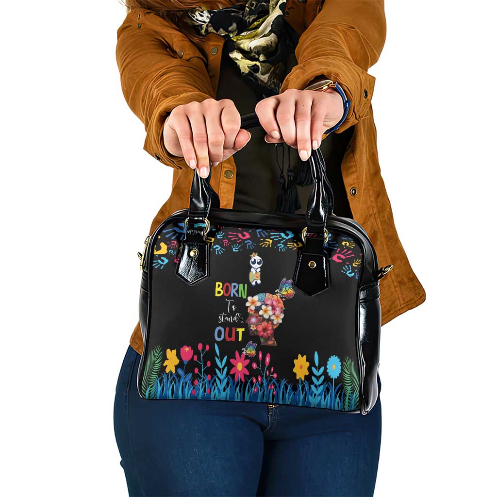 Born to Stand Out Autism Awareness Shoulder Handbag Brain Mind and Yippee!