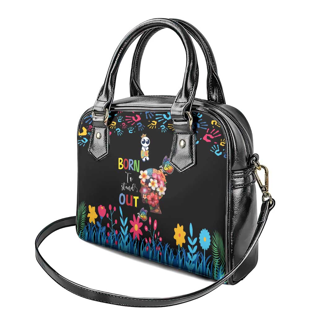 Born to Stand Out Autism Awareness Shoulder Handbag Brain Mind and Yippee!