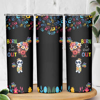 Born to Stand Out Autism Awareness Skinny Tumbler Brain Mind and Yippee!